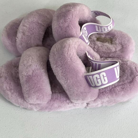 UGG Women's Fluffy Slippers in Lavender - Picture 4 of 12